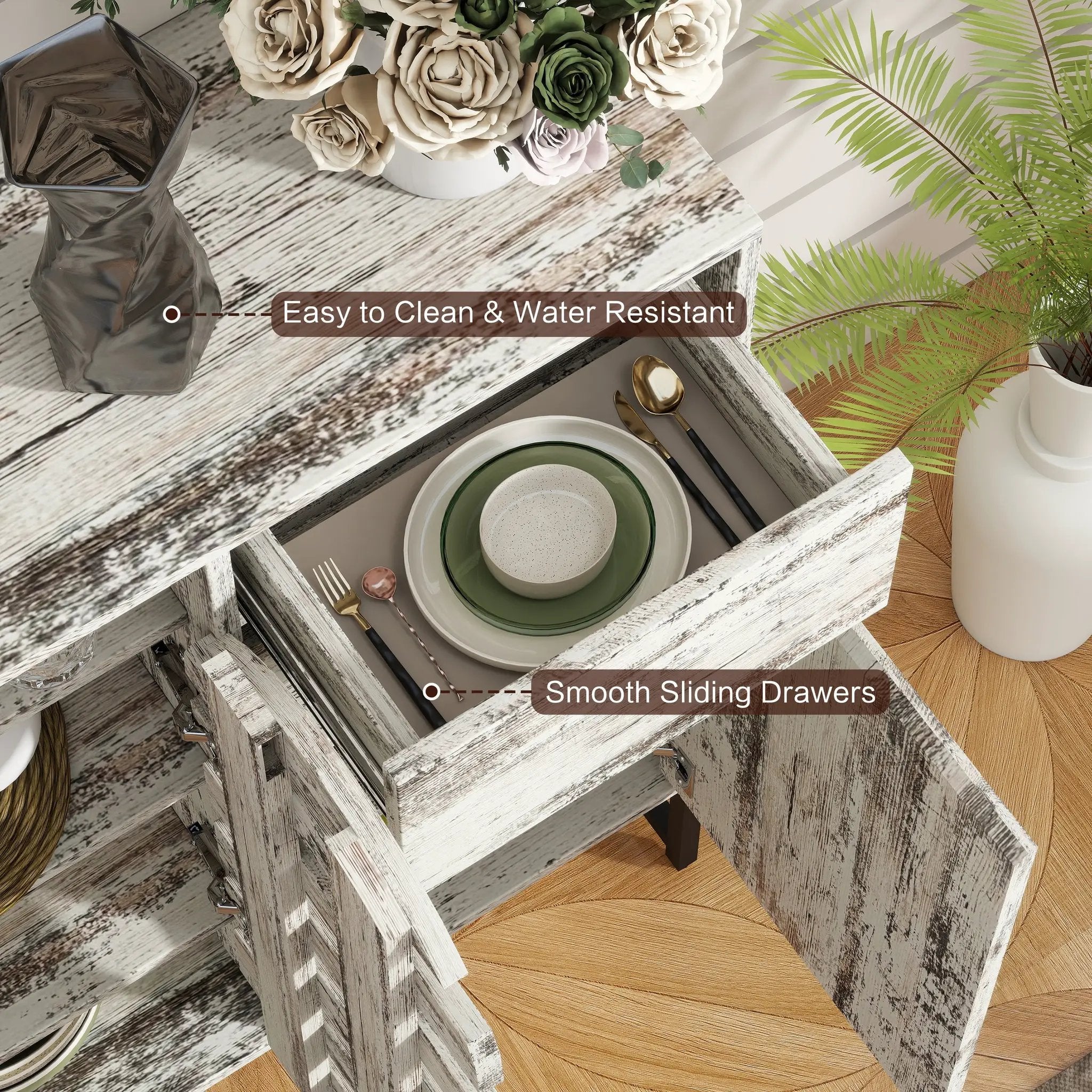 Farmhouse Sideboard Cabinet with Storage by HouseOfZazla