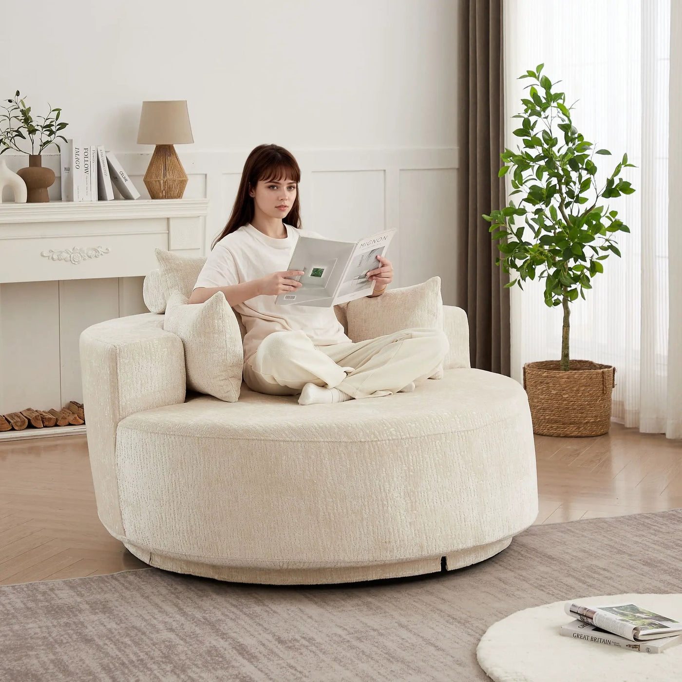Single 360 Degree Swivel Chair For Living Room by HouseOfZazla
