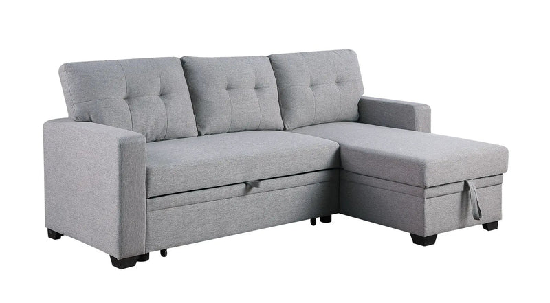 Upholstered Pull Out Sectional Sofa With Chaise by HouseOfZazla