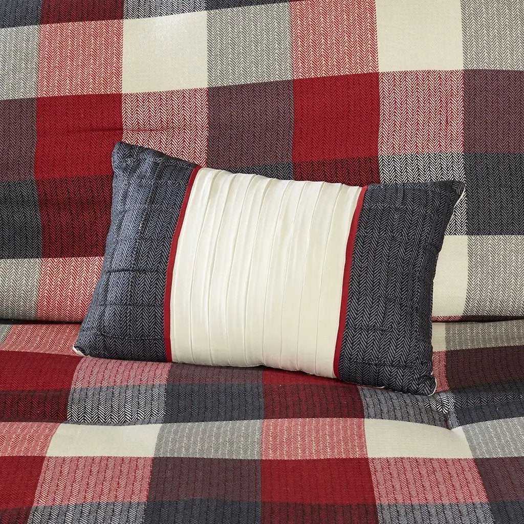 7 Piece Herringbone Comforter Set Red Queen by HouseOfZazla