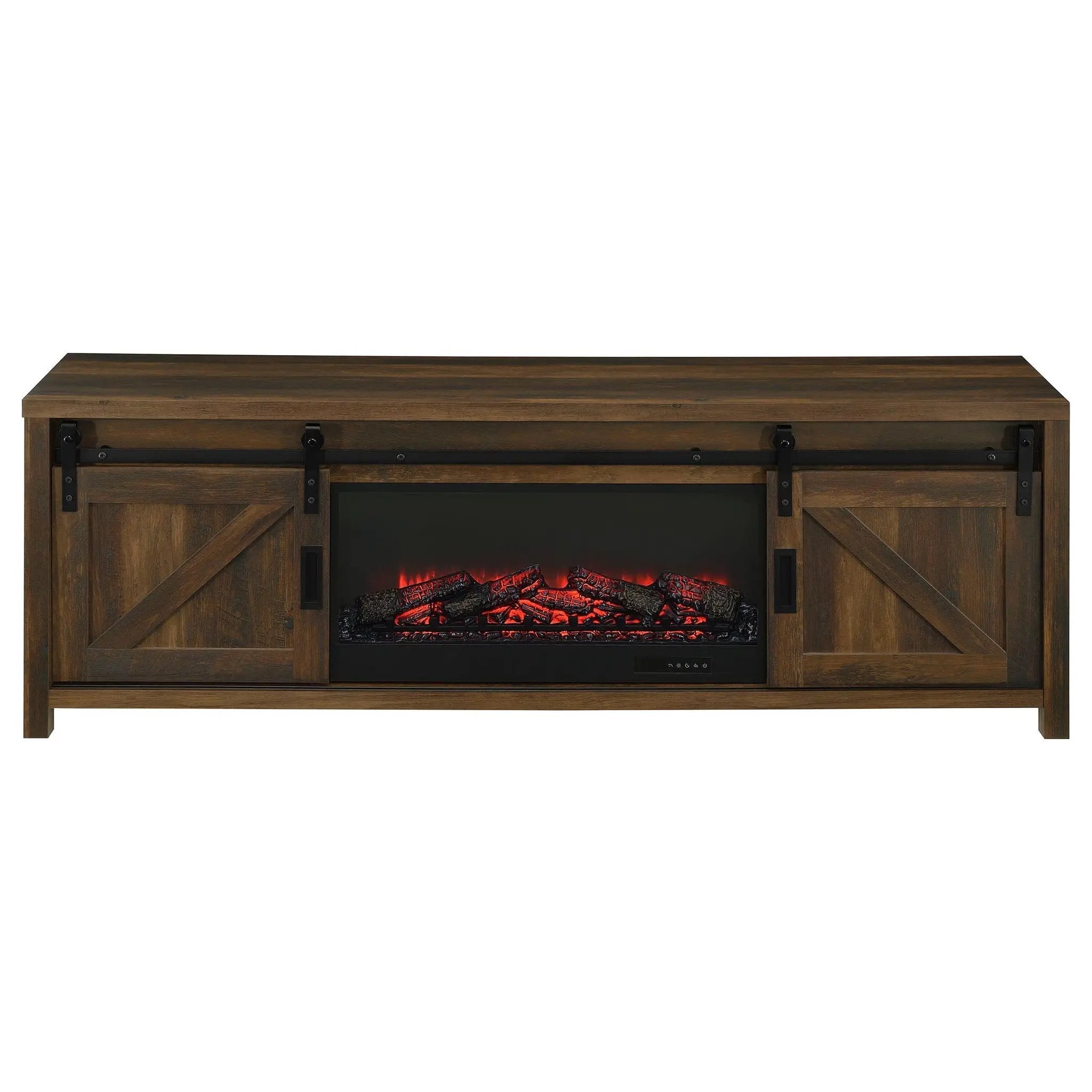 Enfield 71-inch TV Stand Fireplace Media Console Dark Pine by Unique Piece Furniture