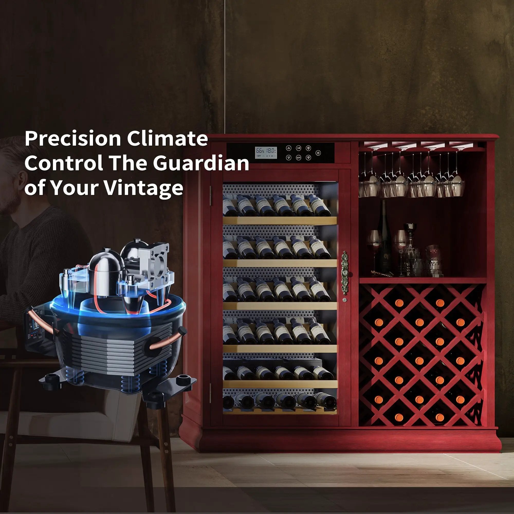 69 Bottles Wood Wine Refrigerator Cabinet by HouseOfZazla