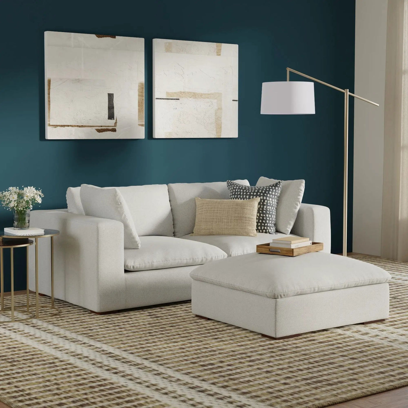 Jasmine - Handcrafted Sofa And Ottoman by HouseOfZazla