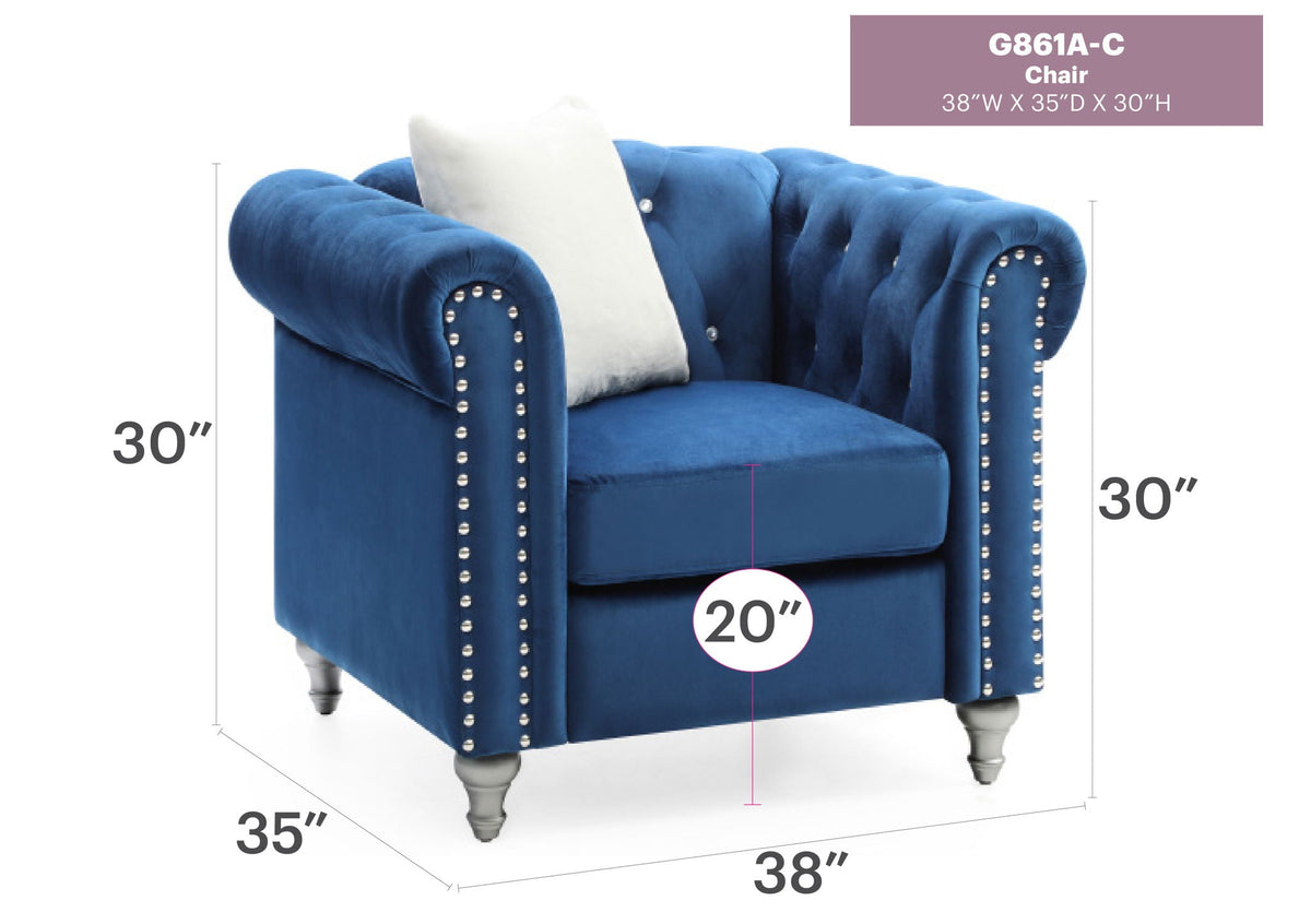 Contemporary Lounge Chair with Faux Jeweled Tufting - Multiple Colors, photo 21 of 26