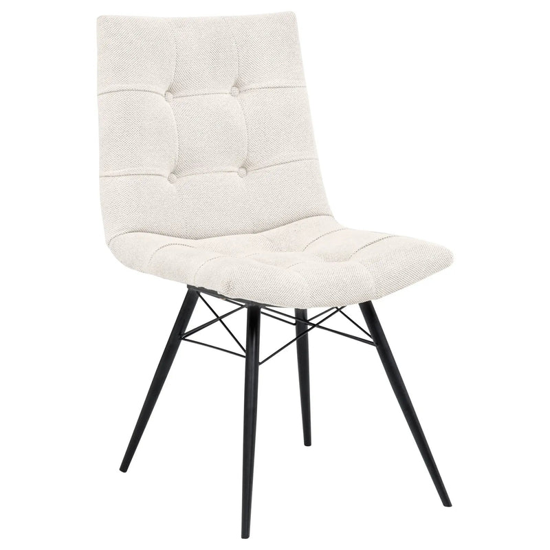 Aiken Fabric Upholstered Dining Side Chair Saddle Stone White (Set of 4) by Unique Piece Furniture