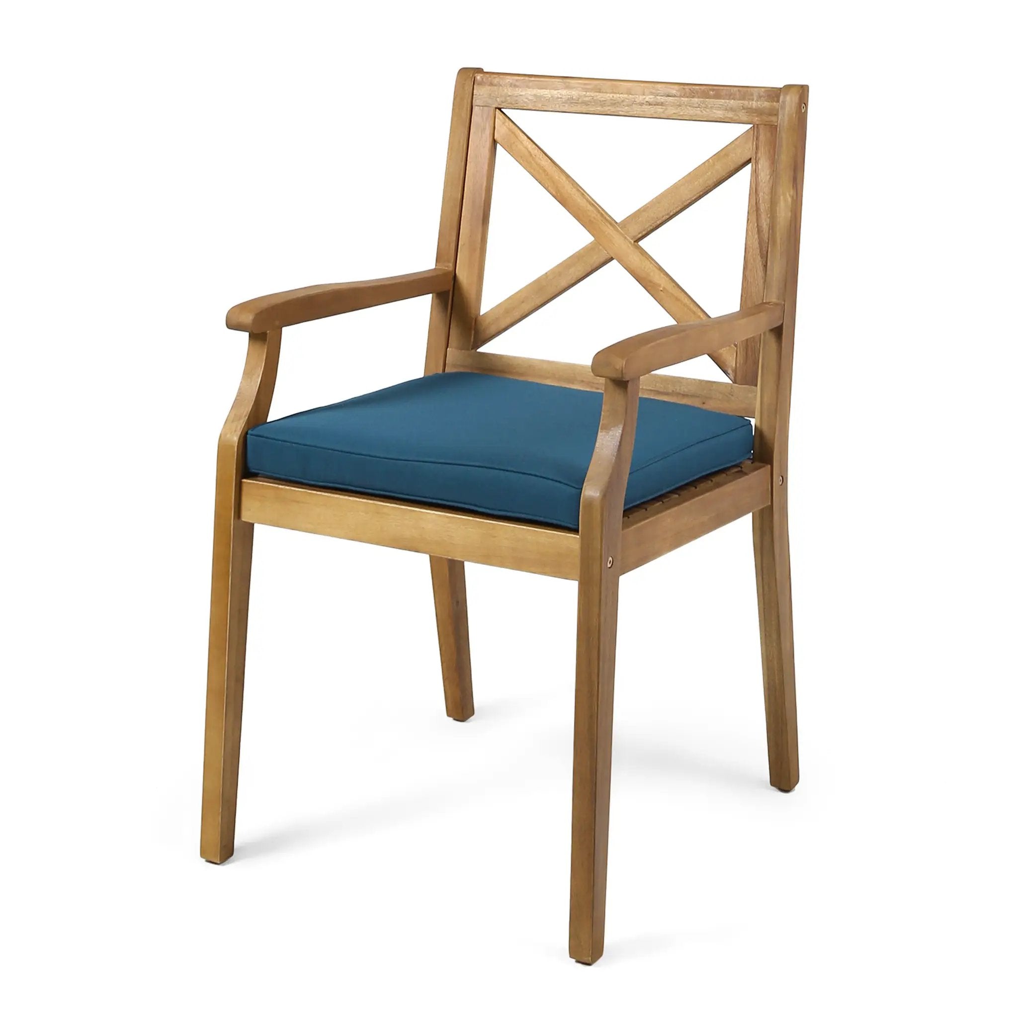 Perla Dining Chair 2pcs with Blue Cushions by HouseOfZazla