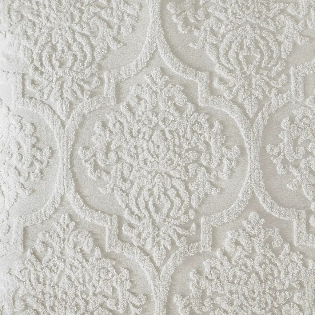 Full/Queen Tufted Cotton Chenille Damask Duvet Cover Set by HouseOfZazla