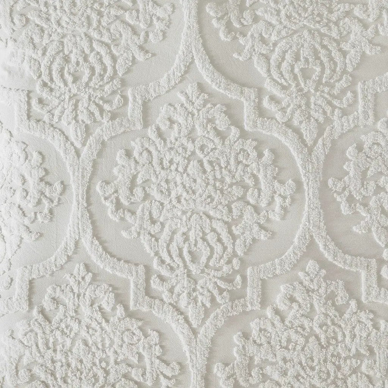 Full/Queen Tufted Cotton Chenille Damask Duvet Cover Set by HouseOfZazla