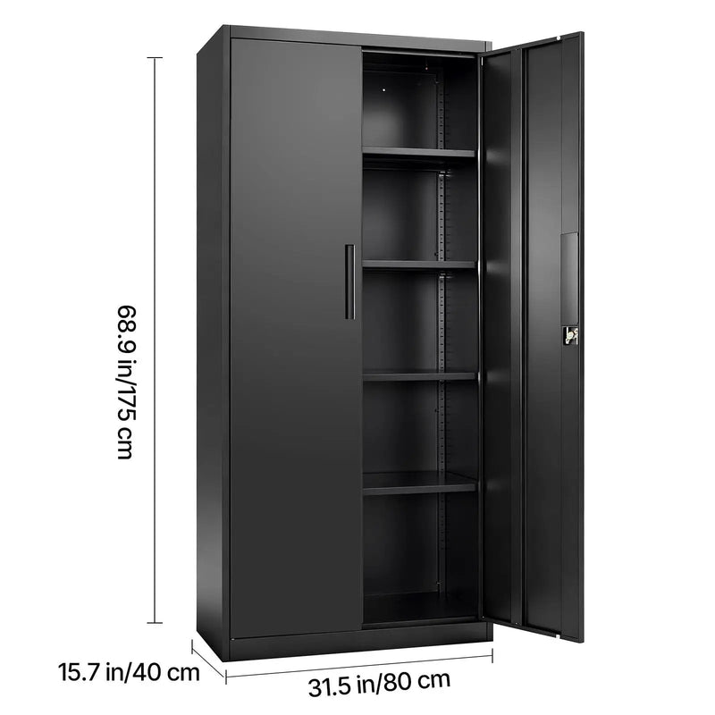 Metal Storage Cabinet, 68.9 in Lockable Steel Garage Cabinet by HouseOfZazla
