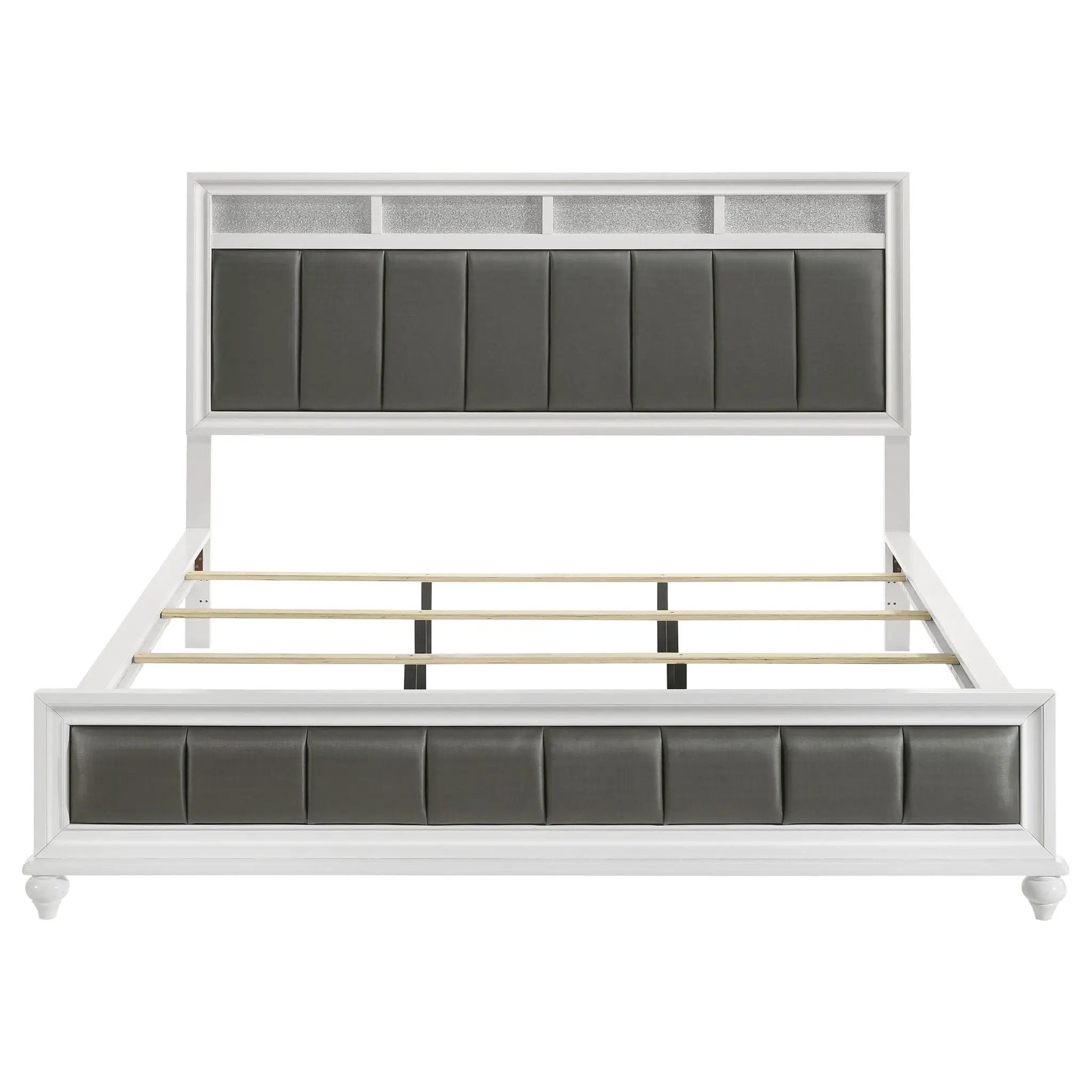 Barzini Wood California King Panel Bed White by Unique Piece Furniture