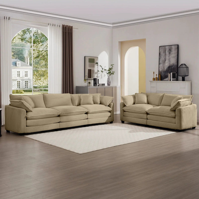 Elegant Oversized Sectional Sofa Set With Deep Seats And Flexible Layout by HouseOfZazla