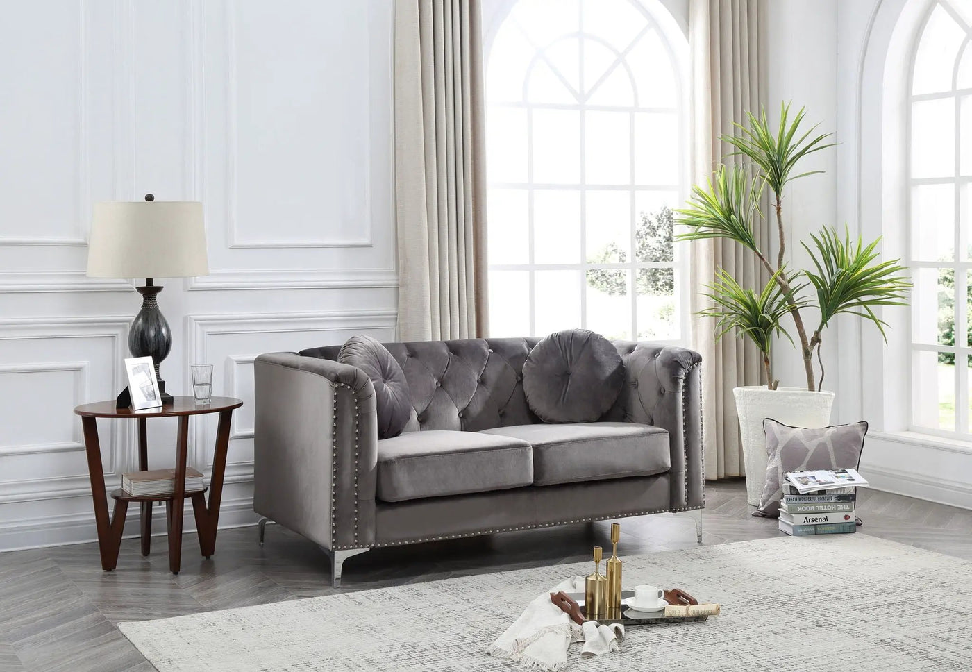 Stylish Sloped Arm Loveseat by HouseOfZazla