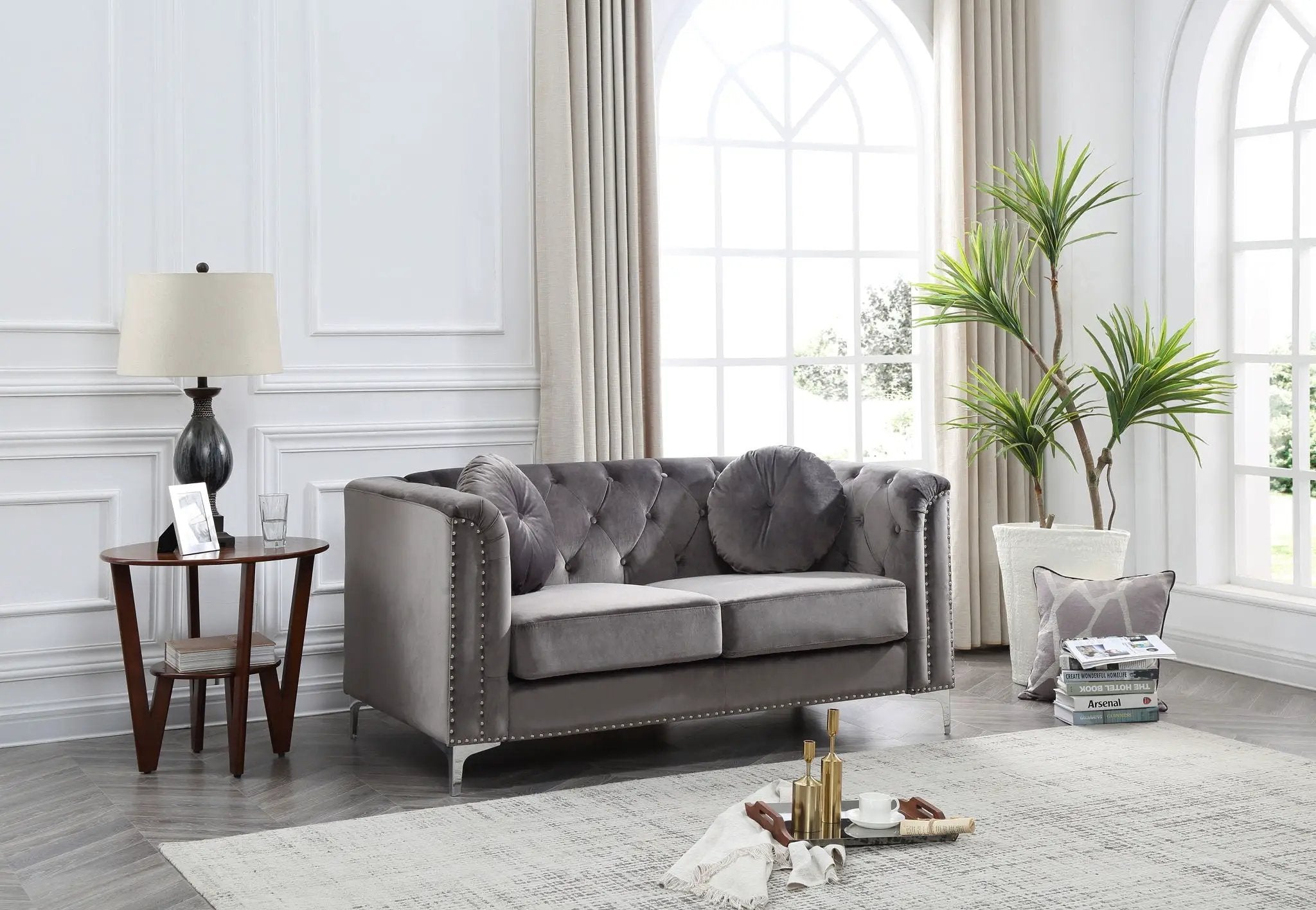 Stylish Sloped Arm Loveseat by HouseOfZazla