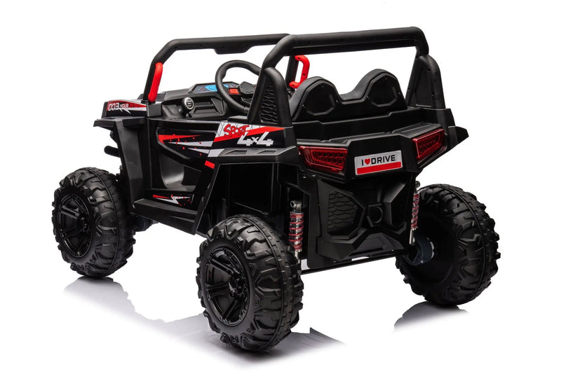 12V7A*2 30W*4 Four-Wheel Drive Seat One Button Start, Forward And Backward, High And Low Speed, Music, Front Light, Power Display, Two Doors Can Open, 2.4G R / C, Seat Belt Four Wheel Absorber by HouseOfZazla
