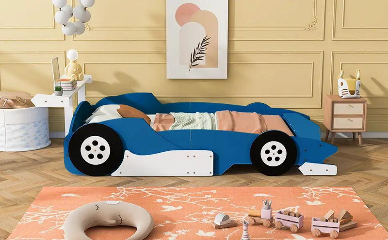 Race Car-Shaped Platform Bed With Wheels by HouseOfZazla