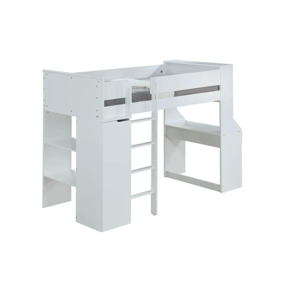 Ragna - Twin Loft Bed With Desk & Wardrobe - White by Unique Piece Furniture