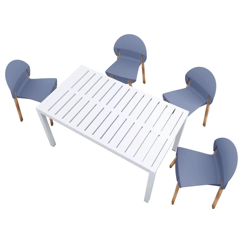 4 Piece Set Of Single Chairs With Long Table by Unique Piece Furniture