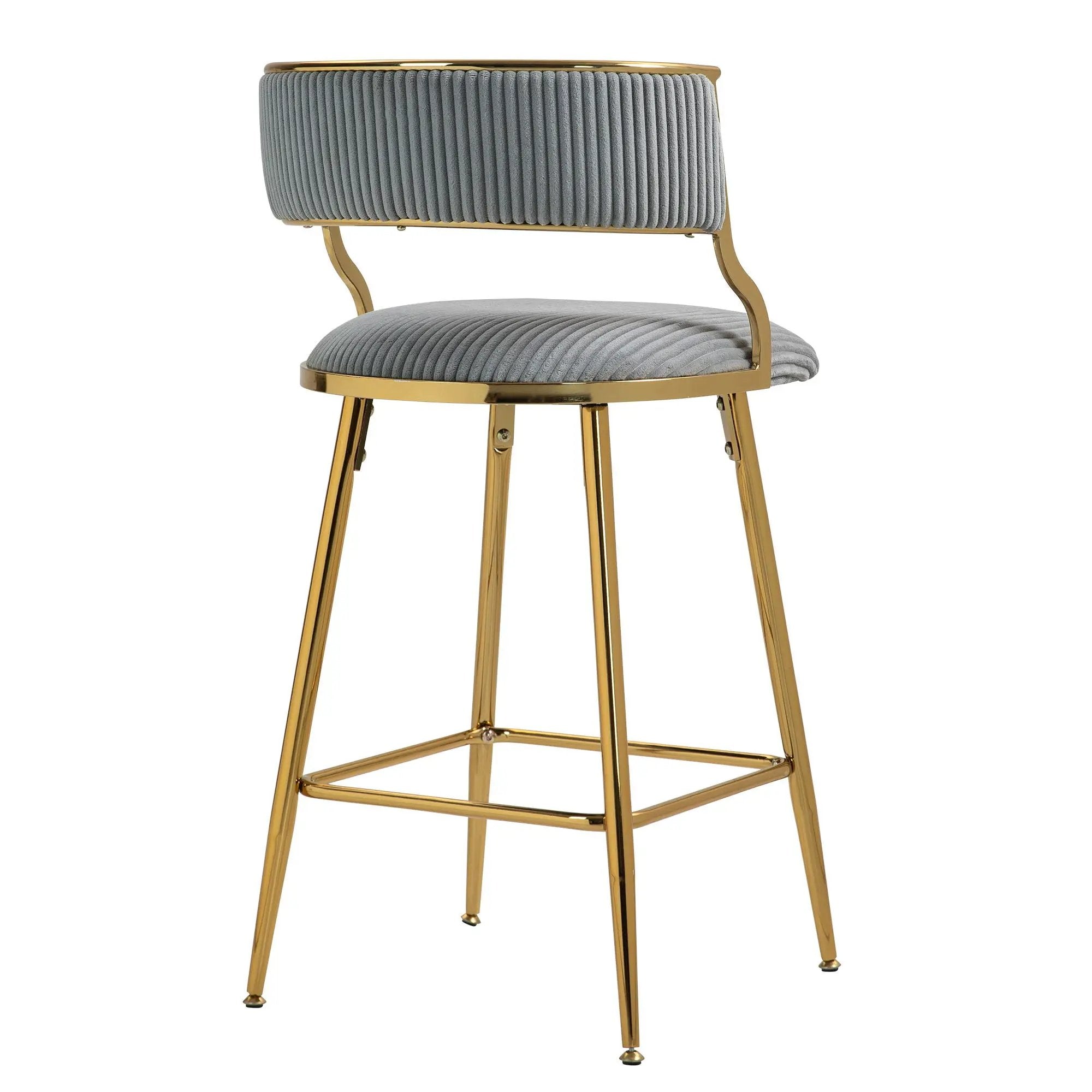 Counter Height Bar Stools With Powder Coating Base And Footrest (Set of 2) - by Unique Piece Furniture