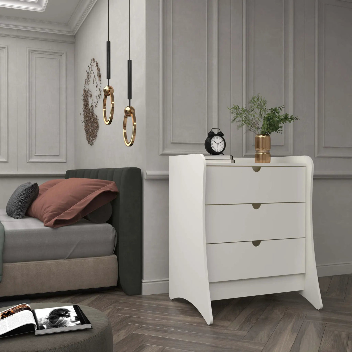 Coney - Nightstand With 3 Drawers by HouseOfZazla