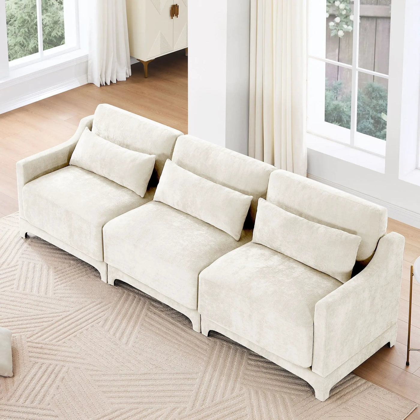 Elegant Sofa With Ergonomic Design And Lumbar Pillows by Unique Piece Furniture