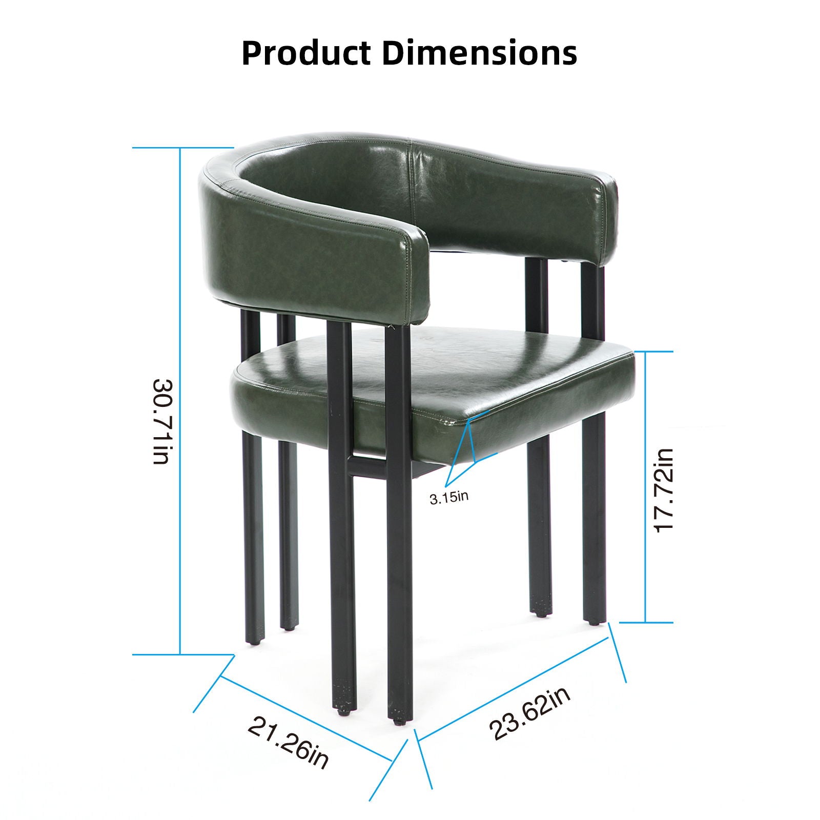 Modern Dining Upholstered Barrel Chair With Curved Back And Armrests by HouseOfZazla