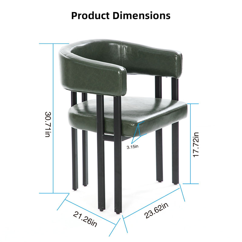 Modern Dining Upholstered Barrel Chair With Curved Back And Armrests by HouseOfZazla