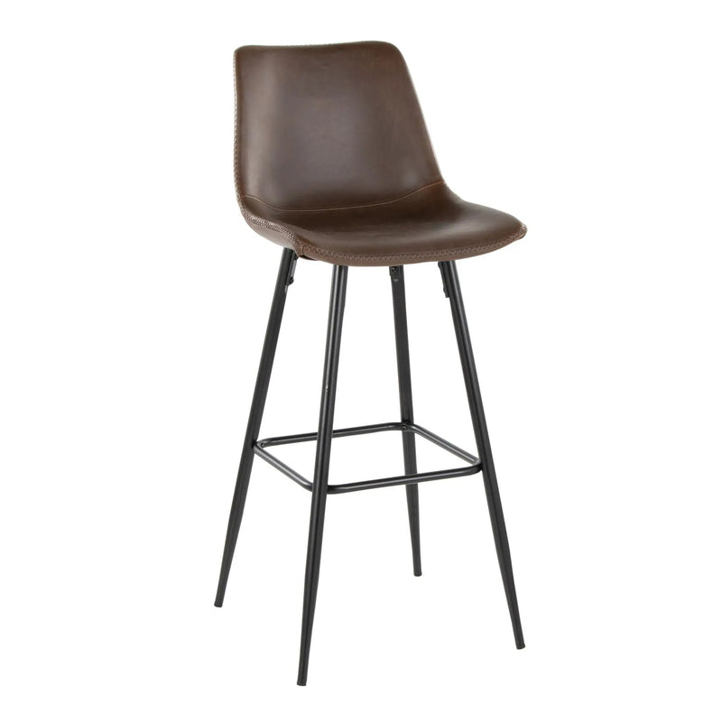 Durango - Industrial / Urban Fixed Height Barstool Square Footrest (Set of 2) - Black / Espresso by HouseOfZazla