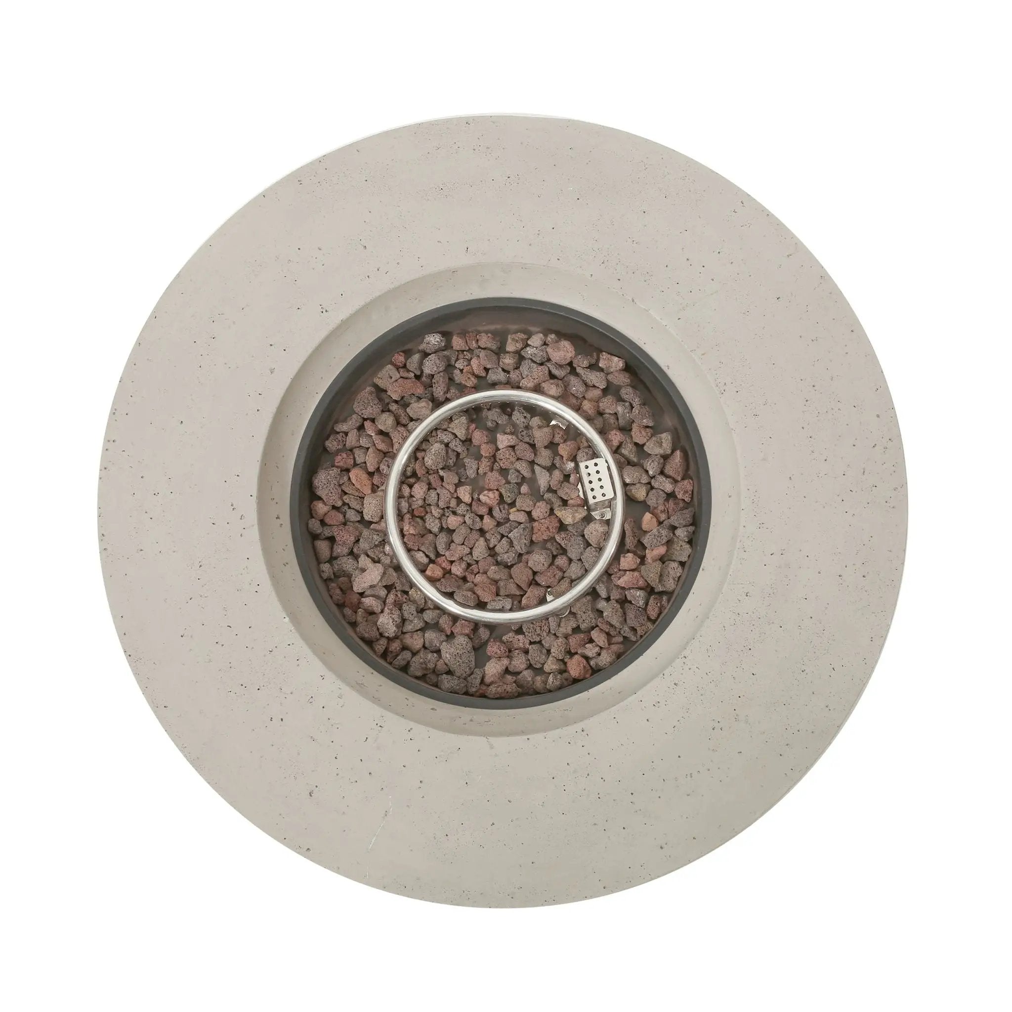 Modern Lightweight Concrete Outdoor Circular Fire Pit 50,000 BTU by HouseOfZazla