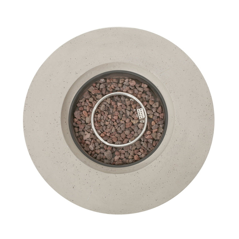 Modern Lightweight Concrete Outdoor Circular Fire Pit 50,000 BTU by HouseOfZazla