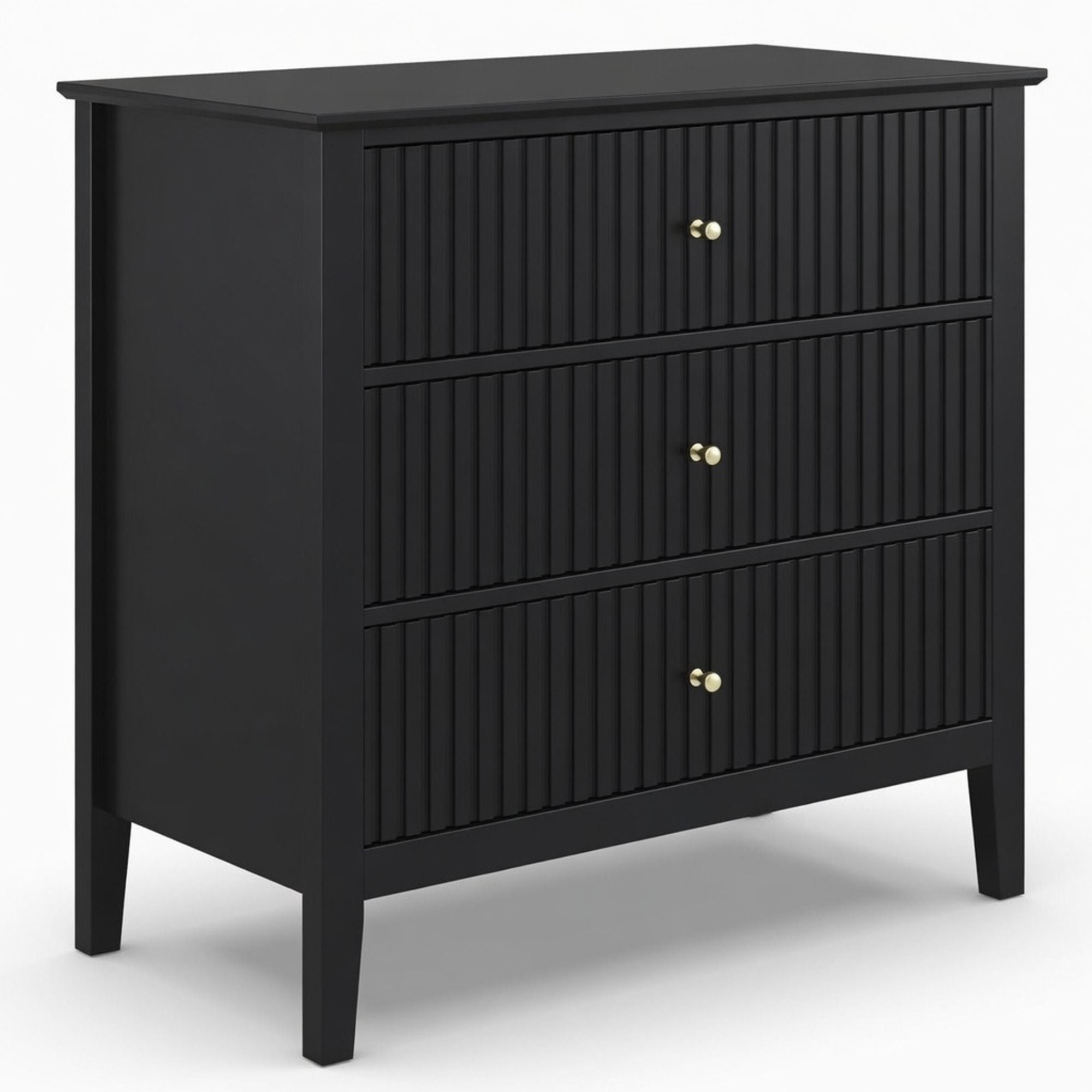 Fluted 3 Drawer Nightstand With Soft Close Slides by HouseOfZazla