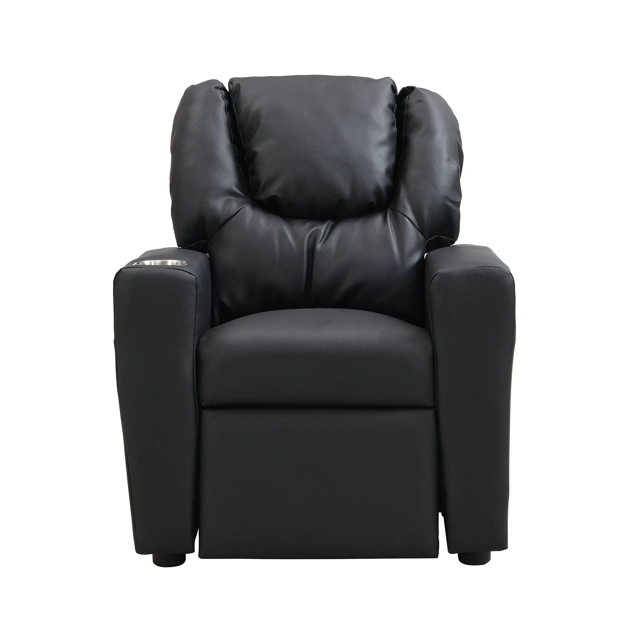 Sally Deluxe Kids Recliner Chair With Cup Holder - Black by Unique Piece Furniture