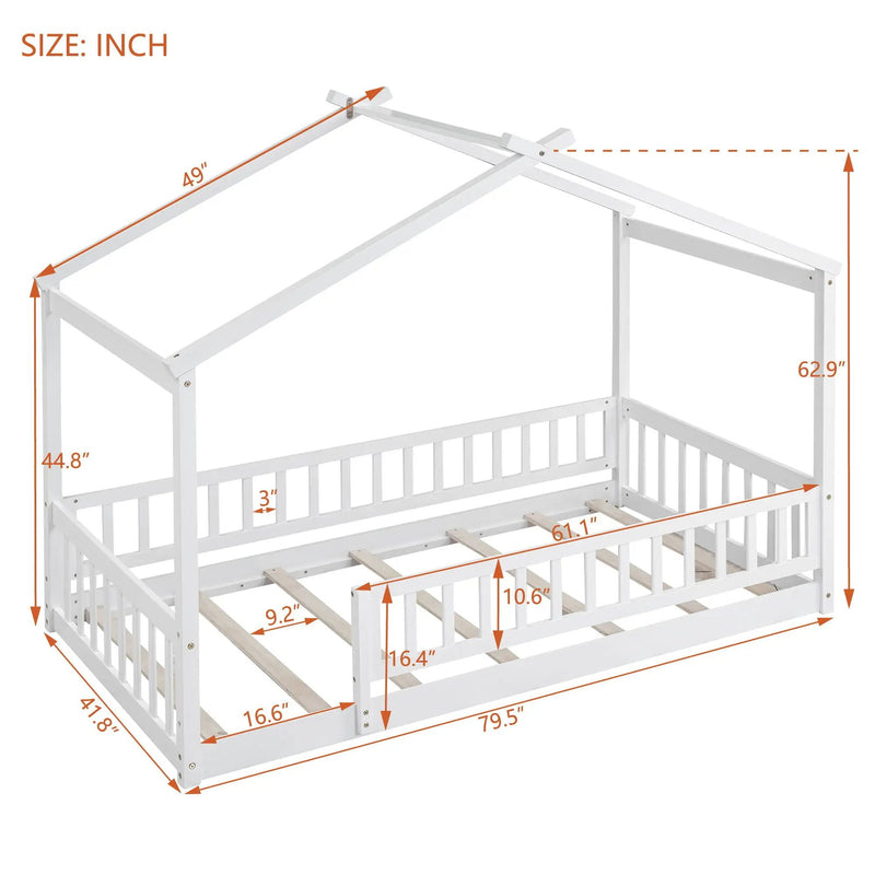 Bed House Bed Frame With Fence by Unique Piece Furniture