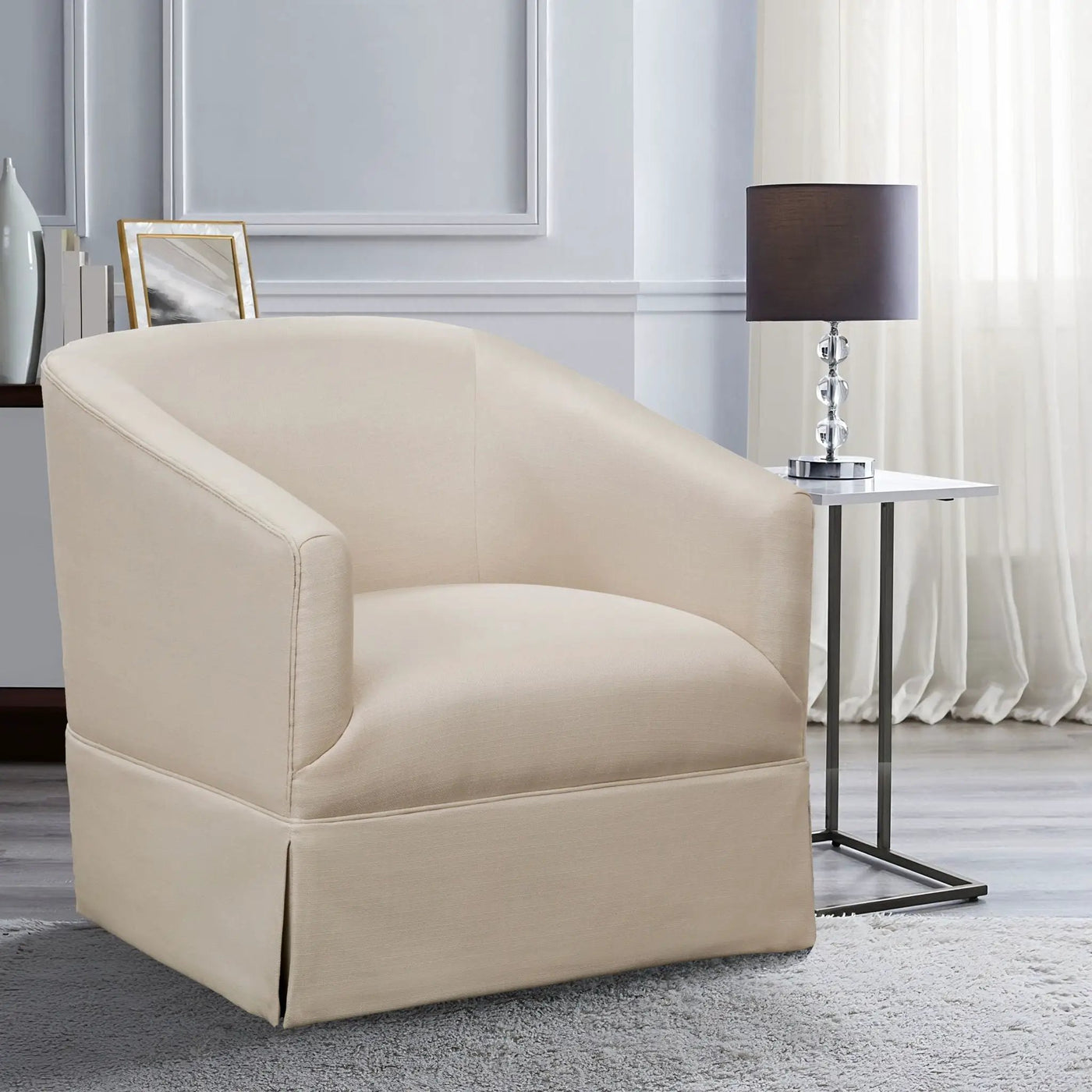 Earl - Skirted Swivel Chair by HouseOfZazla
