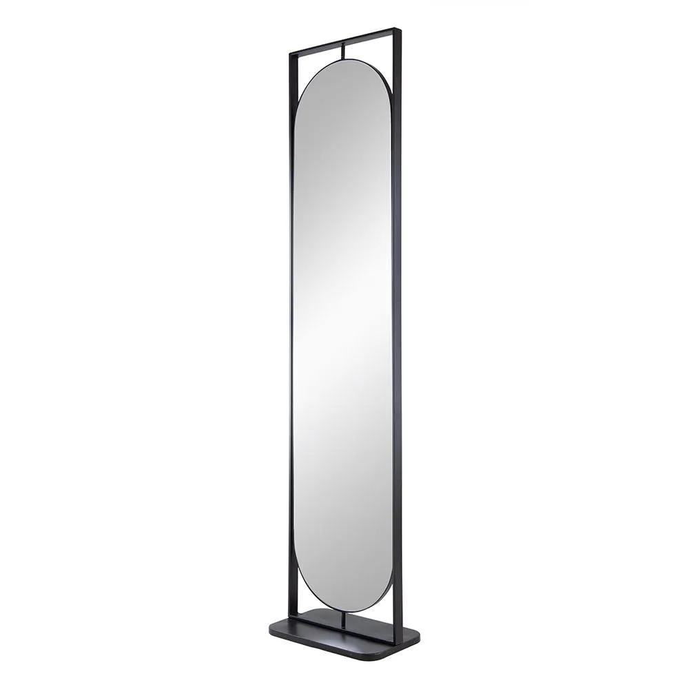 Full Length Standing Mirror, 360° Swivel Floor Mirror For Bedroom - Black by HouseOfZazla