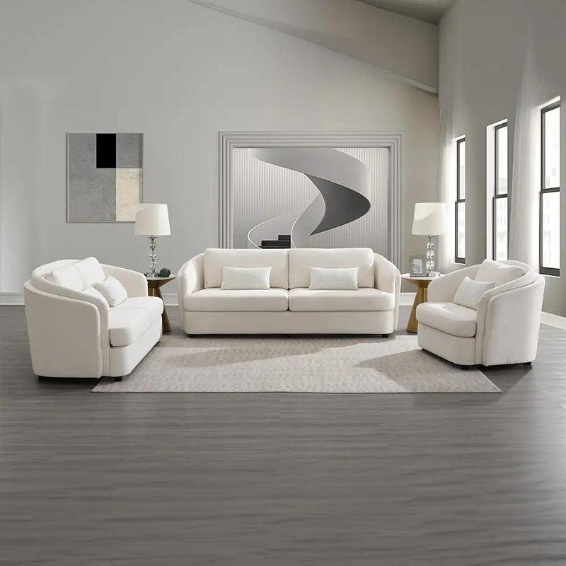 Mariko - Sofa With 2 Pillows - Beige Linen by Unique Piece Furniture
