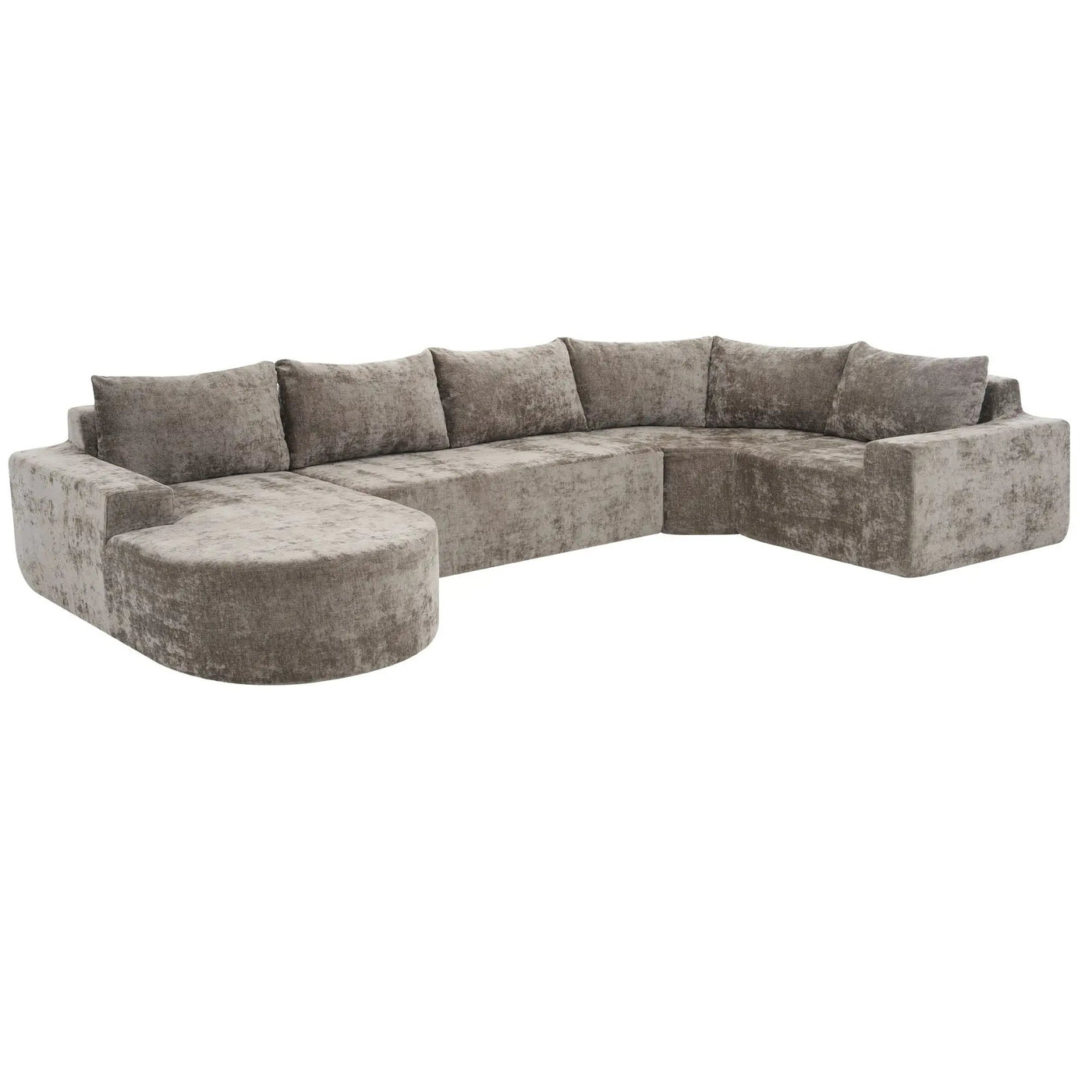 U-Shaped Oversized Modular Cloud Sectional Sofa With Deep Seat For Living Room by HouseOfZazla