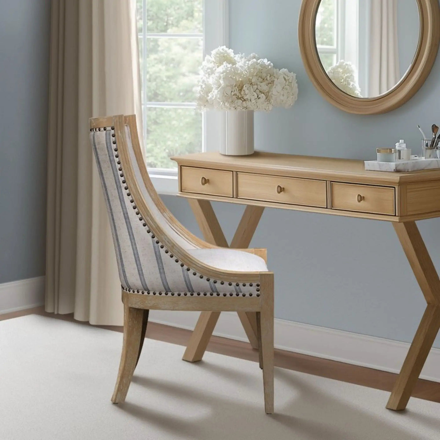 Upholstered Dining Chair With Nailhead Trim by HouseOfZazla