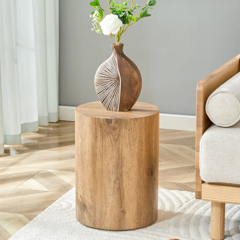 Cylindrical End Coffee Table, Living Room Furniture - Wood by HouseOfZazla