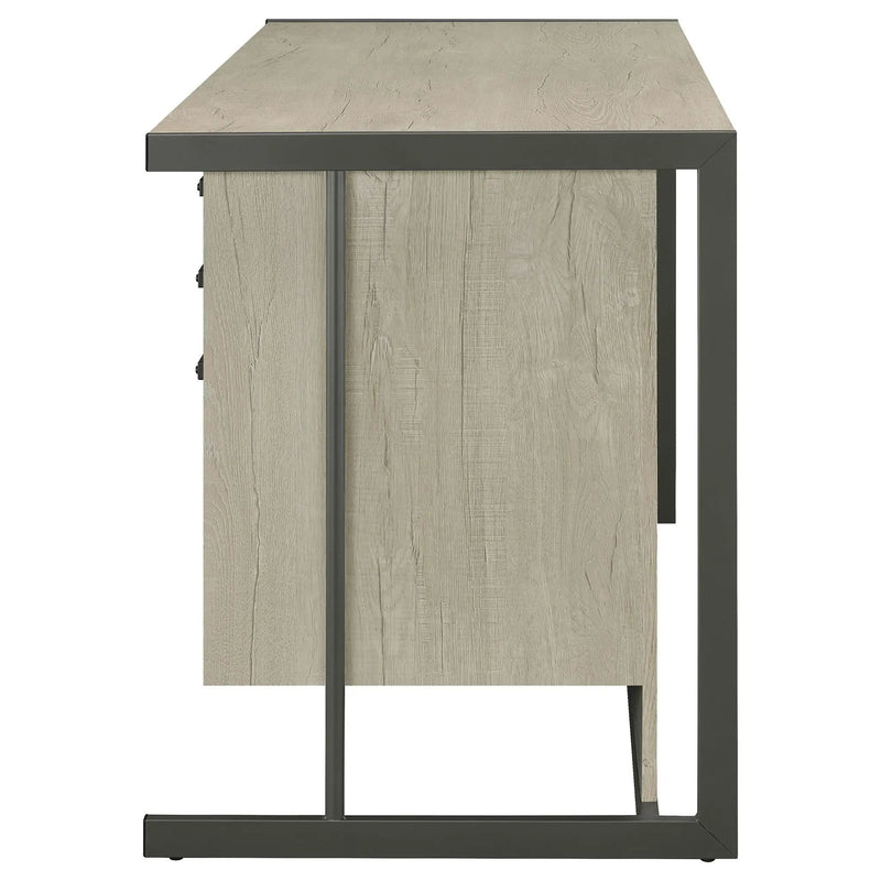 Loomis 60-inch 4-drawer Computer Desk Whitewashed Grey by Unique Piece Furniture