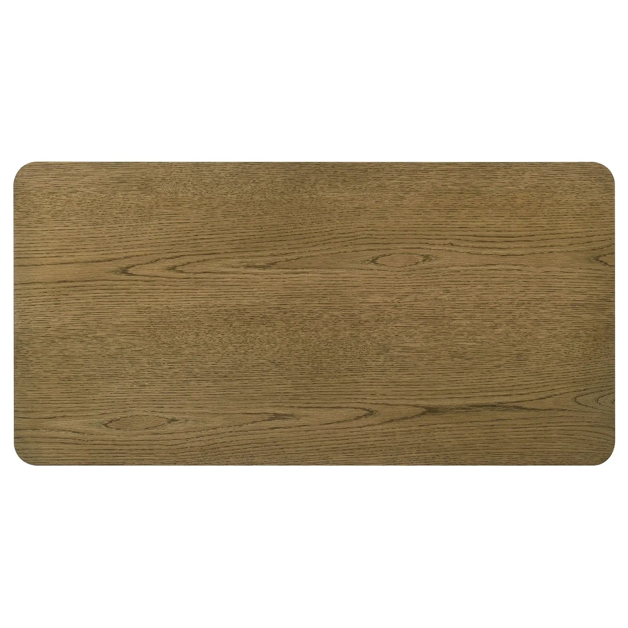 Castlewood Engineered Wood Cocktail Coffee Table Brown Oak by Unique Piece Furniture