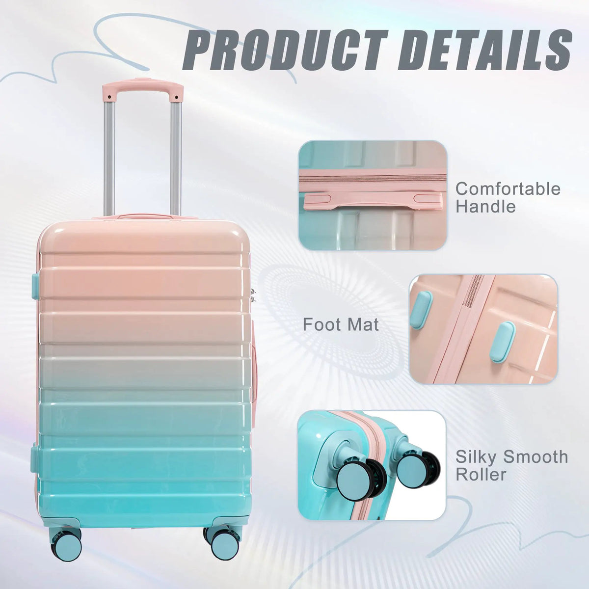 20"/24"/28" 3-Piece Set in Gradient Color Luggage by HouseOfZazla