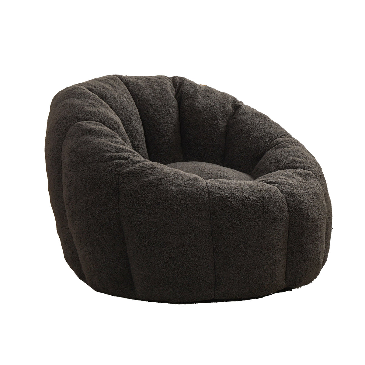 Bean Bag Chair with Armrests - Plush Faux Fur - Dark Gray, photo 7 of 10