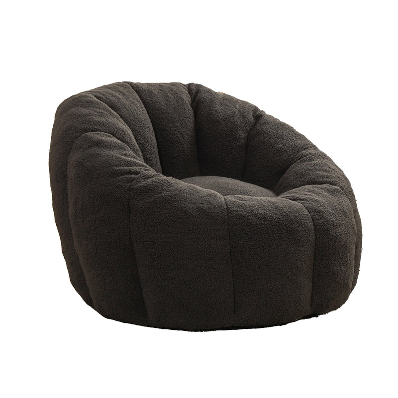 Bean Bag Chair with Armrests - Plush Faux Fur - Dark Gray, photo 7 of 10