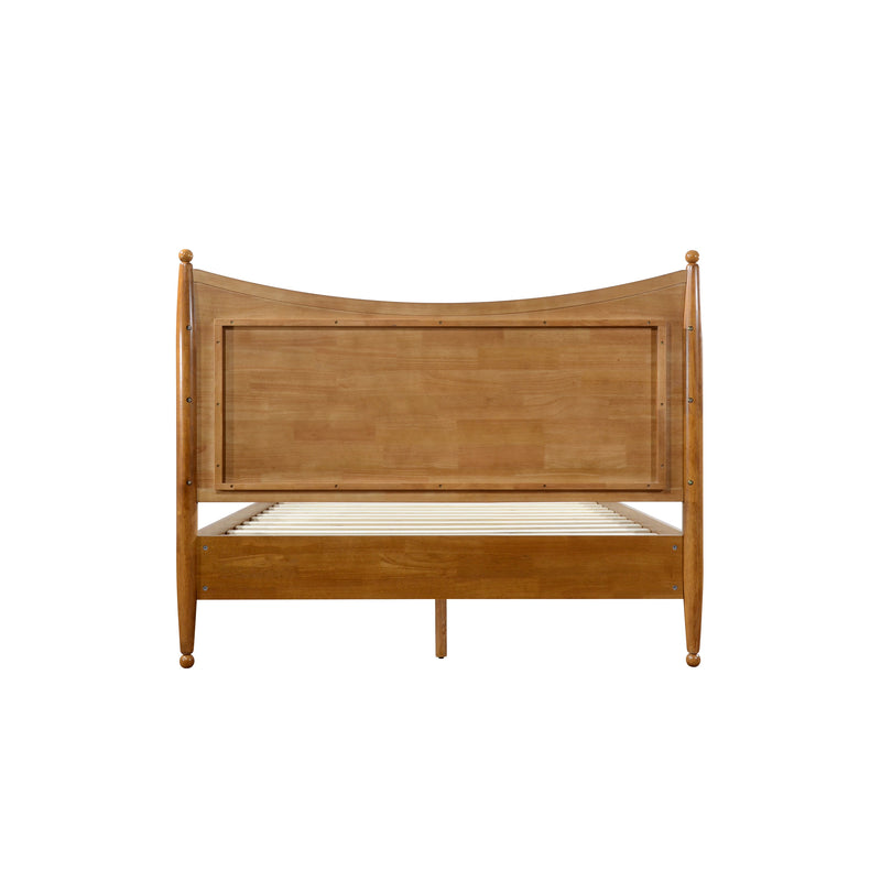 Classic Transitional Queen Size Solid Wood Platform Bed Frame, photo 9 of 10