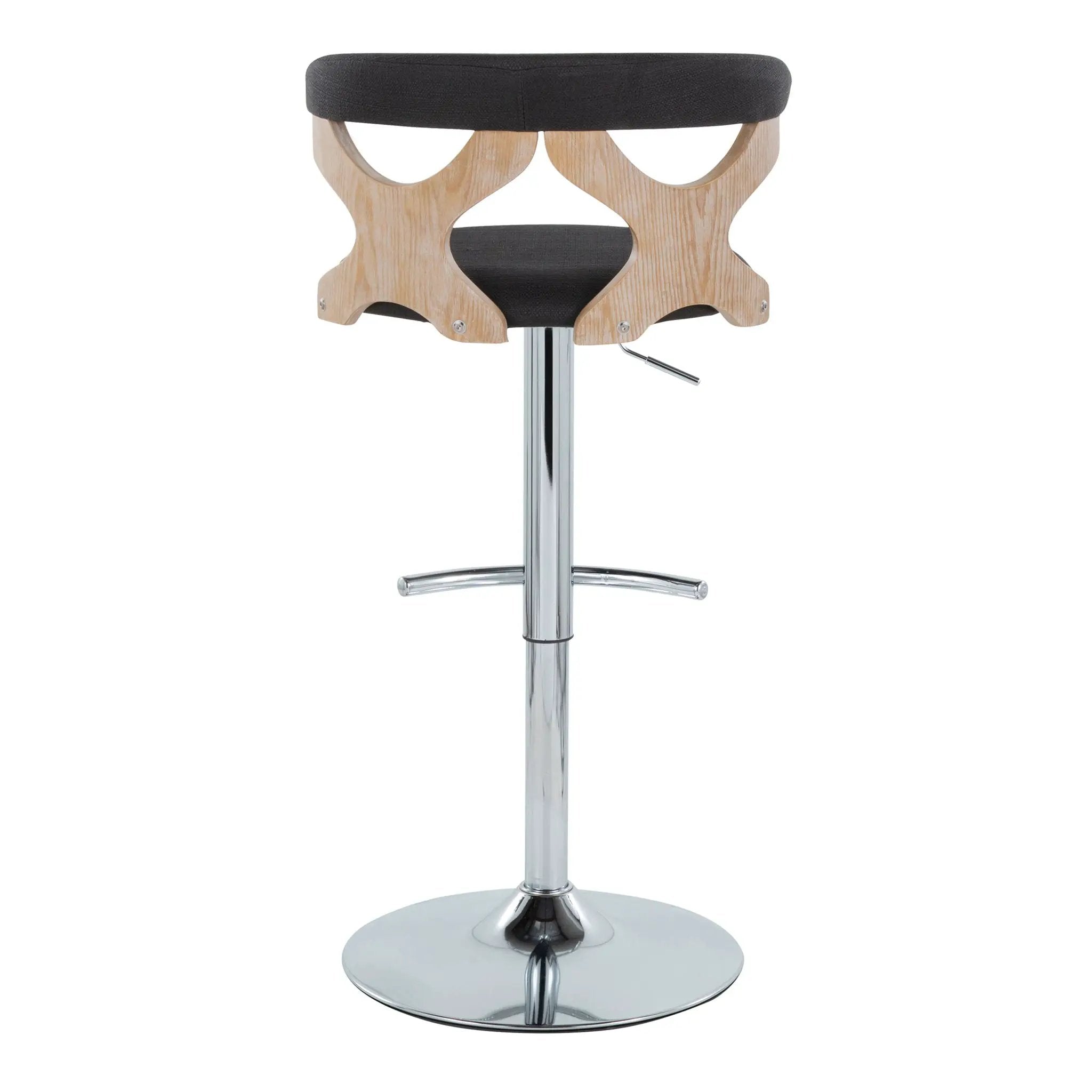 Gardenia - Contemporary Adjustable Barstool With Swivel / Rounded T Footrest (Set of 2) by Unique Piece Furniture