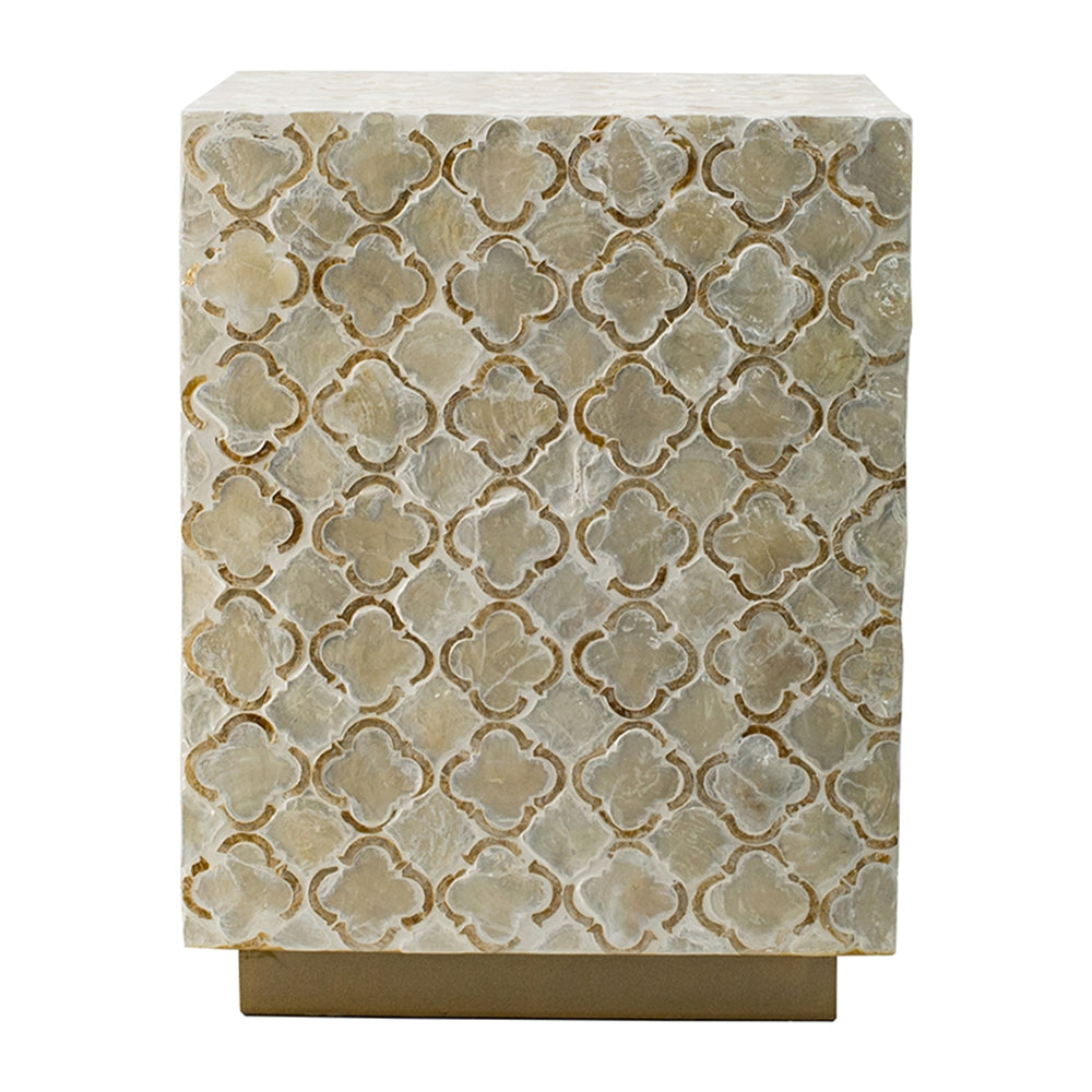 14x14x18" Square Capiz Stool, photo 6 of 10