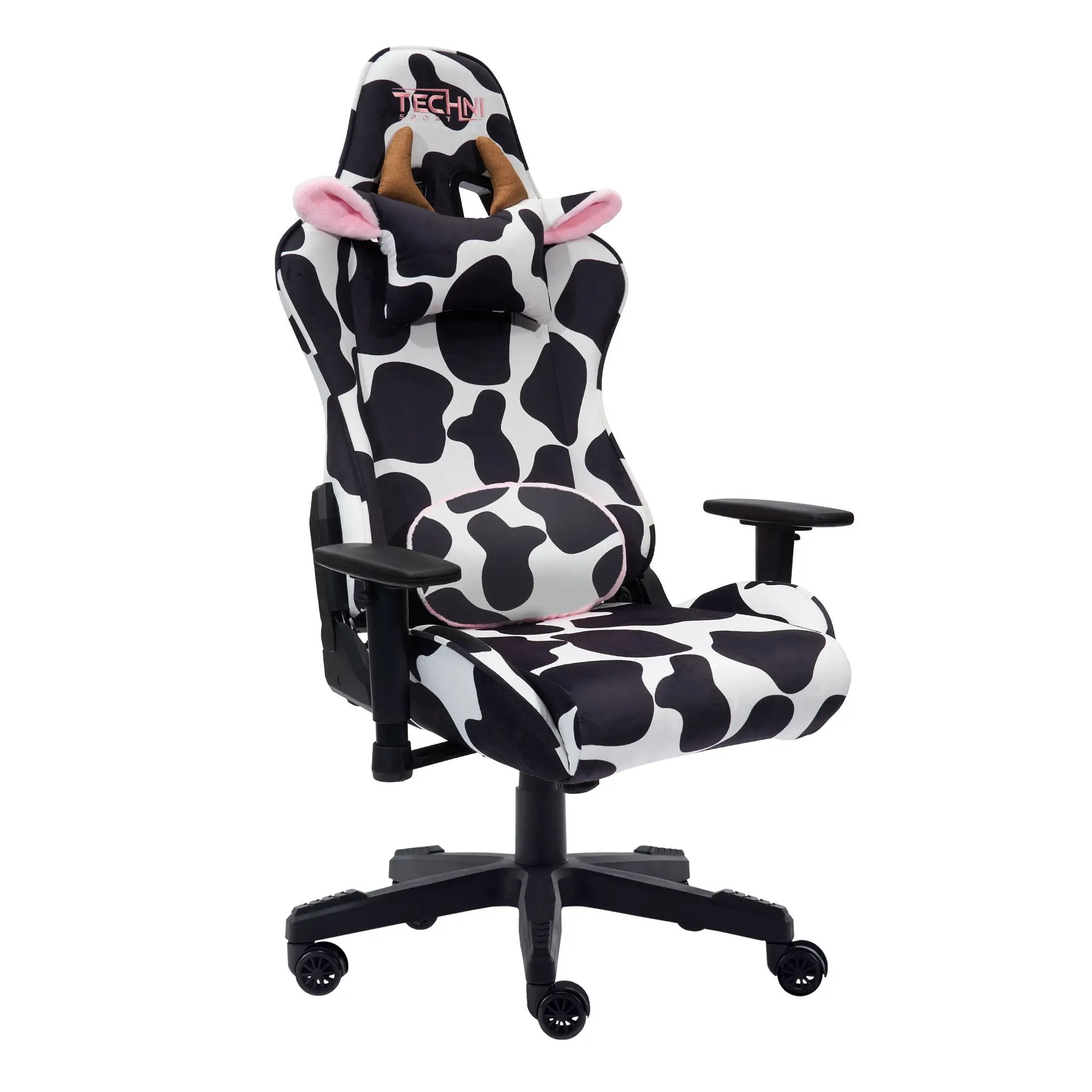 TS85 Cow Print LUXX Series Gaming Chair by HouseOfZazla