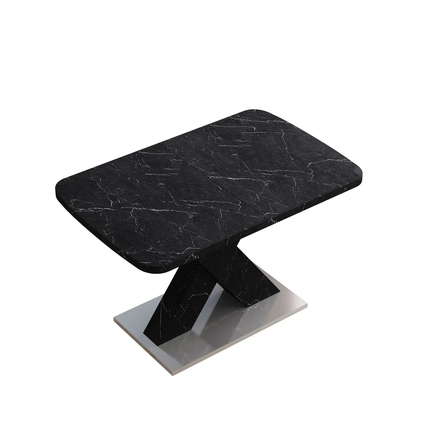 Modern Rectangle Dining Table With Stretchable TopAnd X Shape Legs by HouseOfZazla