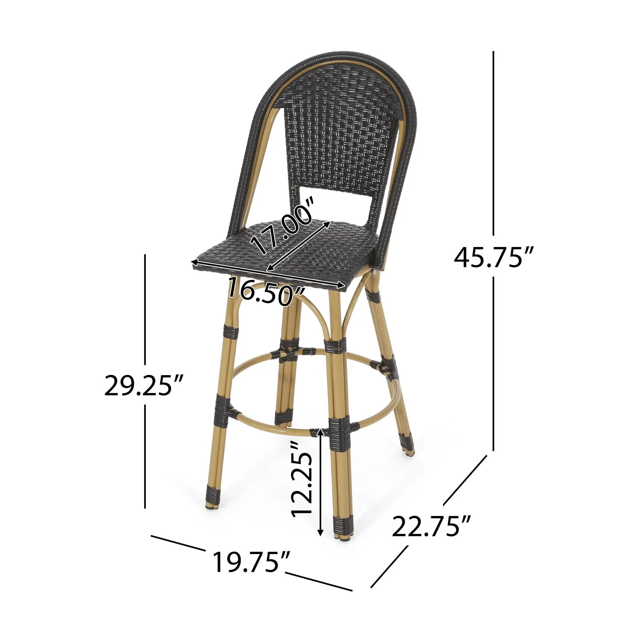 Outdoor Rattan And Aluminum French Barstools (Set of 2) by HouseOfZazla