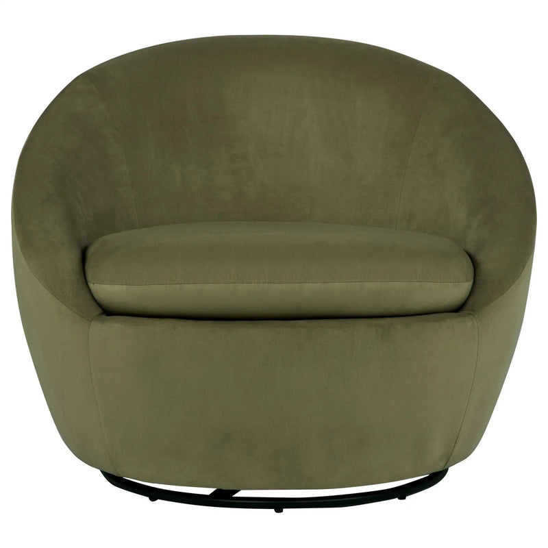 Myernick Velvet Upholstered Swivel Accent Chair Olive by Unique Piece Furniture